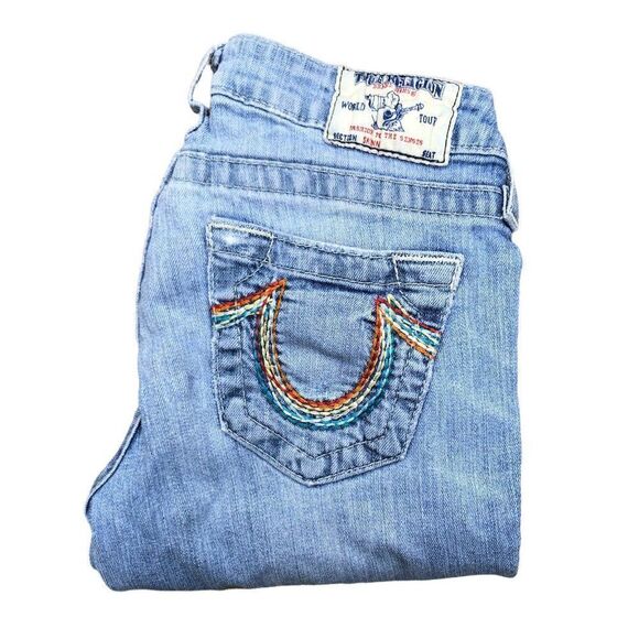 TRUE Religion Jeans Size 25 SKINNY Blue - Picture 1 of 6